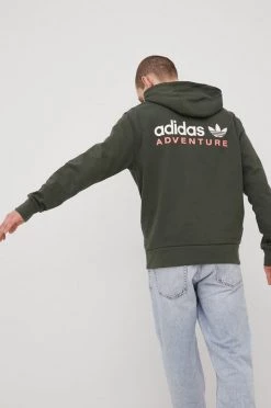 Ανδρικά Χωρίς φερμουάρ Βαμβακερή μπλούζα Adidas Originals πράσινο,