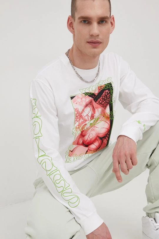 Ανδρικά Μακρυμάνικα Βαμβακερή μπλούζα με μακριά μανίκια Adidas Originals άσπρο