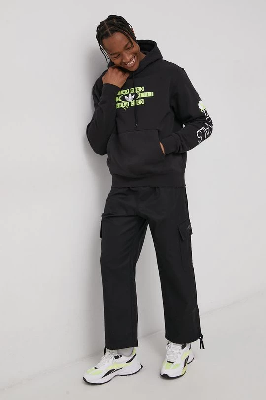 Ανδρικά Υφασμάτινα Παντελόνι Adidas Originals χρώμα: μαύρο - Image 2