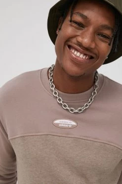 Ανδρικά Χωρίς φερμουάρ Βαμβακερή μπλούζα Adidas Originals χρώμα: μπεζ