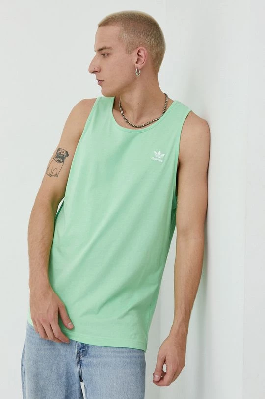 Ανδρικά Αμάνικα Βαμβακερό μπλουζάκι Adidas Originals πράσινο