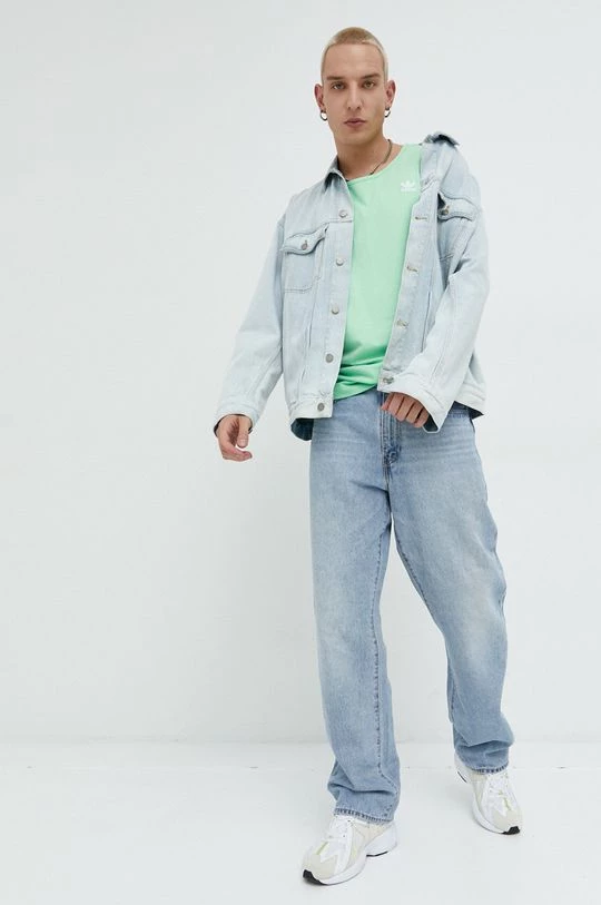 Ανδρικά Αμάνικα Βαμβακερό μπλουζάκι Adidas Originals πράσινο - Image 2