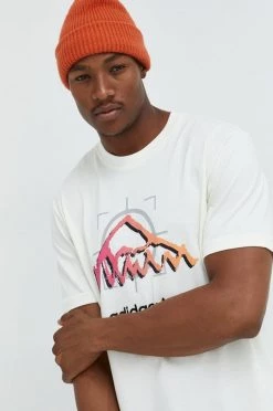 Ανδρικά Μπλουζάκια Βαμβακερό μπλουζάκι Adidas Originals μπεζ