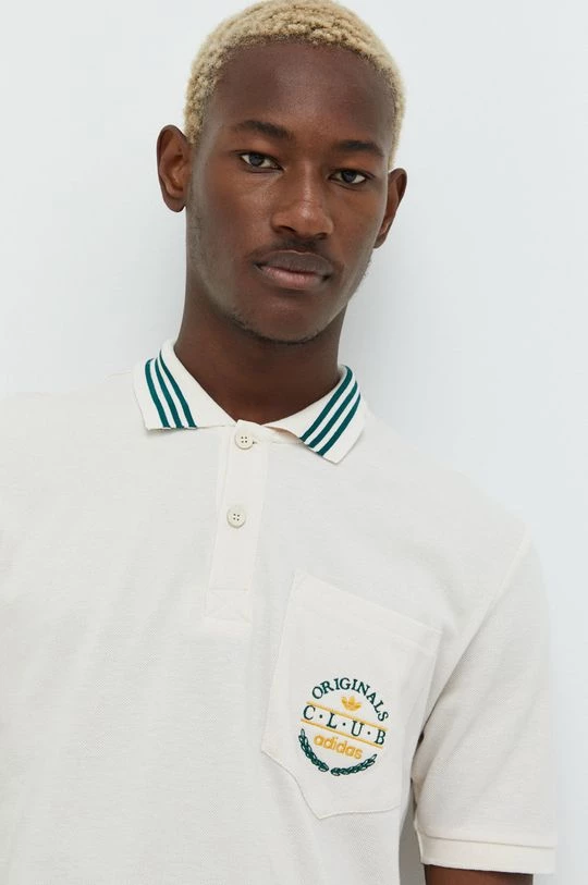 Ανδρικά Πόλο μπλουζάκια Βαμβακερό μπλουζάκι πόλο Adidas Originals μπεζ