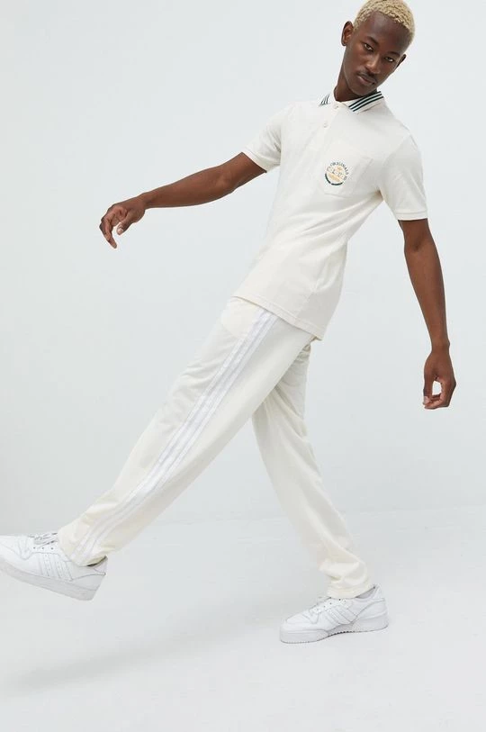 Ανδρικά Πόλο μπλουζάκια Βαμβακερό μπλουζάκι πόλο Adidas Originals μπεζ - Image 2