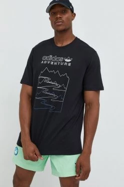 Ανδρικά Μπλουζάκια Βαμβακερό μπλουζάκι Adidas Originals μαύρο