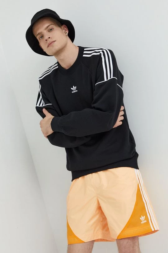 Ανδρικά Χωρίς φερμουάρ Βαμβακερή μπλούζα Adidas Originals μαύρο,