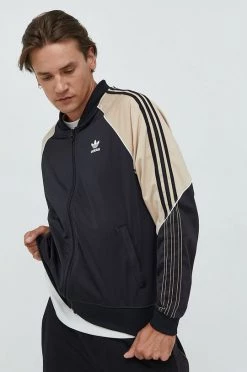Ανδρικά Με φερμουάρ Μπλούζα Adidas Originals μαύρο,