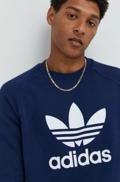 Ανδρικά Χωρίς φερμουάρ Βαμβακερή μπλούζα Adidas Originals ναυτικό μπλε,