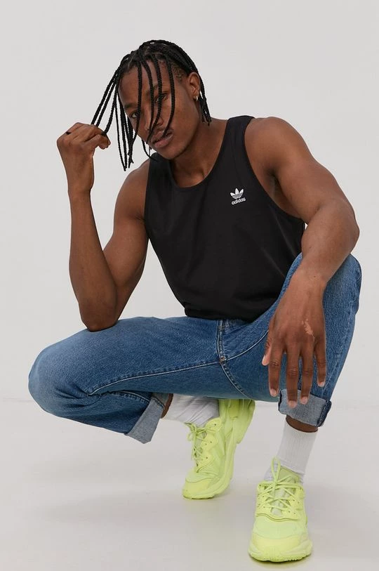 Ανδρικά Αμάνικα Μπλουζάκι Adidas Originals χρώμα: μαύρο
