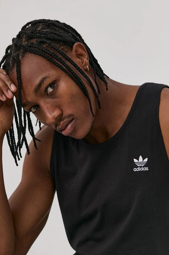 Ανδρικά Αμάνικα Μπλουζάκι Adidas Originals χρώμα: μαύρο - Image 5