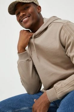 Ανδρικά Χωρίς φερμουάρ Βαμβακερή μπλούζα Adidas Originals μπεζ,