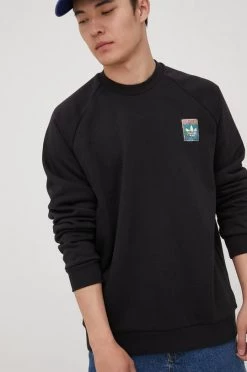 Ανδρικά Χωρίς φερμουάρ Μπλούζα Adidas Originals μαύρο,