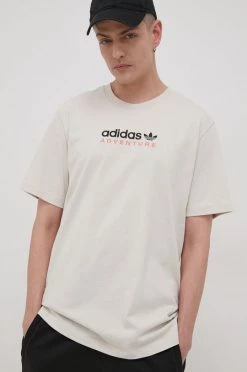 Ανδρικά Μπλουζάκια Βαμβακερό μπλουζάκι Adidas Originals κρεμ