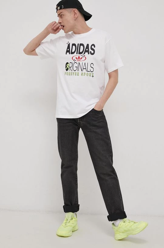 Ανδρικά Μπλουζάκια Βαμβακερό μπλουζάκι Adidas Originals άσπρο