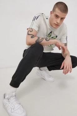 Ανδρικά Μπλουζάκια Βαμβακερό μπλουζάκι Adidas Originals κρεμ