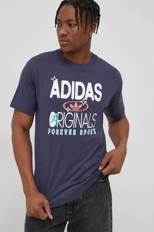 Ανδρικά Μπλουζάκια Βαμβακερό μπλουζάκι Adidas Originals ναυτικό μπλε