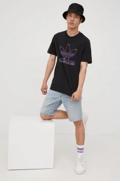 Ανδρικά Μπλουζάκια Βαμβακερό μπλουζάκι Adidas Originals μαύρο