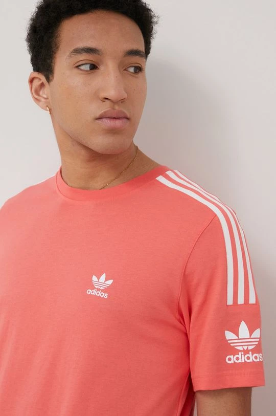 Ανδρικά Μπλουζάκια Βαμβακερό μπλουζάκι Adidas Originals Adicolor ροζ - Image 4