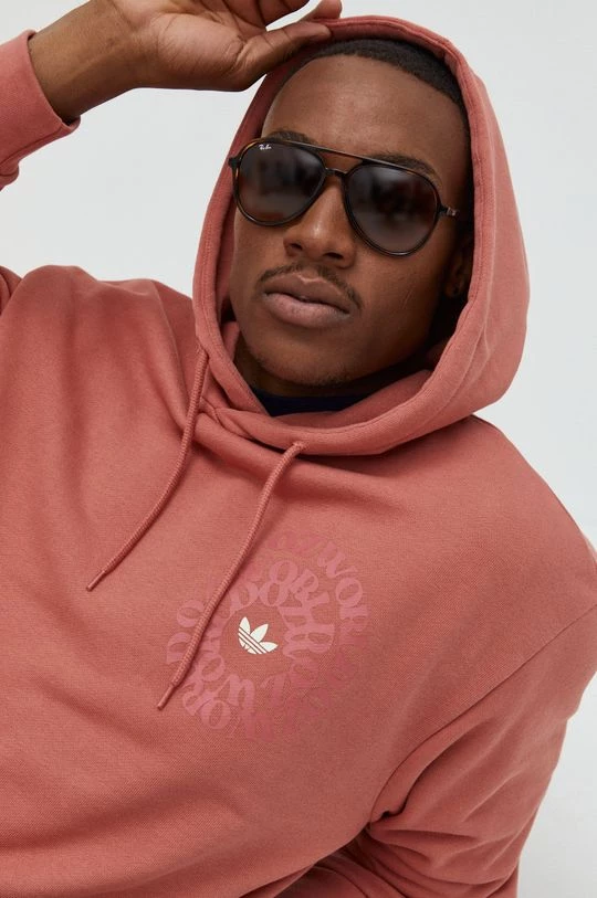 Ανδρικά Χωρίς φερμουάρ Βαμβακερή μπλούζα Adidas Originals πορτοκαλί, - Image 4