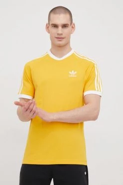 Ανδρικά Μπλουζάκια Βαμβακερό μπλουζάκι Adidas Originals Adicolor κίτρινο