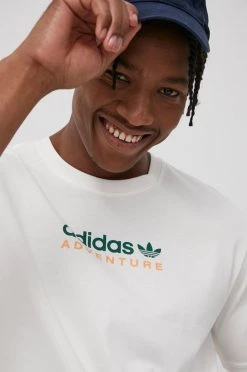 Ανδρικά Μπλουζάκια Βαμβακερό μπλουζάκι Adidas Originals κρεμ