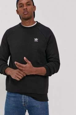 Ανδρικά Χωρίς φερμουάρ Μπλούζα Adidas Originals χρώμα: μαύρο