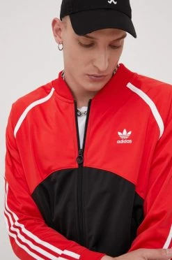 Ανδρικά Με φερμουάρ Μπλούζα Adidas Originals κόκκινο,