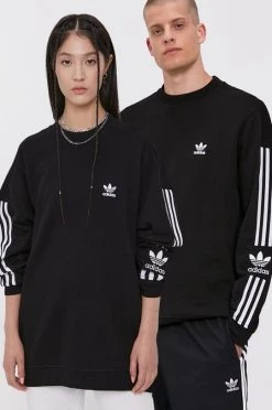 Χωρίς φερμουάρ Βαμβακερή μπλούζα Adidas Originals μαύρο