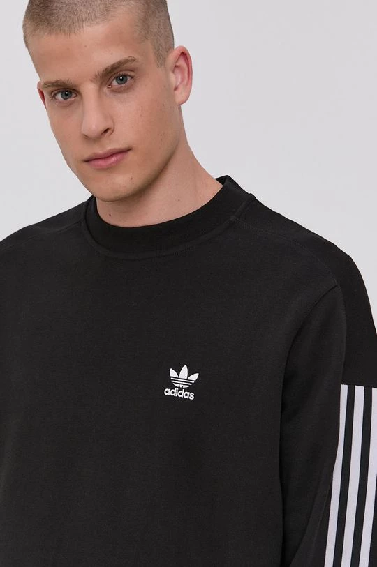 Χωρίς φερμουάρ Βαμβακερή μπλούζα Adidas Originals μαύρο - Image 6