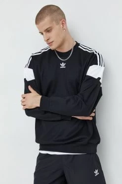 Ανδρικά Χωρίς φερμουάρ Μπλούζα Adidas Originals μαύρο,