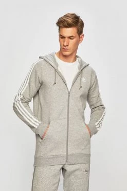 Ανδρικά Με φερμουάρ Adidas Originals - Μπλούζα ανοιχτό γκρι