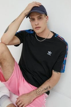 Ανδρικά Μπλουζάκια Βαμβακερό μπλουζάκι Adidas Originals μαύρο