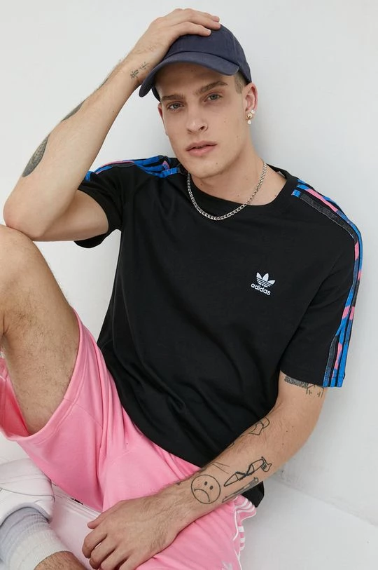 Ανδρικά Μπλουζάκια Βαμβακερό μπλουζάκι Adidas Originals μαύρο