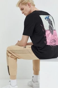 Ανδρικά Μπλουζάκια Βαμβακερό μπλουζάκι Adidas Originals μαύρο