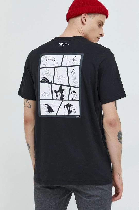 Ανδρικά Μπλουζάκια Βαμβακερό μπλουζάκι Adidas Originals μαύρο - Image 4