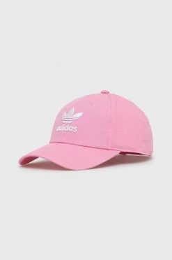 Jockey Βαμβακερό καπέλο του μπέιζμπολ Adidas Originals ροζ