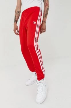 Ανδρικά Παντελόνια φόρμας Παντελόνι φόρμας Adidas Originals Adicolor κόκκινο