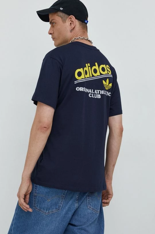 Ανδρικά Μπλουζάκια Βαμβακερό μπλουζάκι Adidas Originals ναυτικό μπλε - Image 4