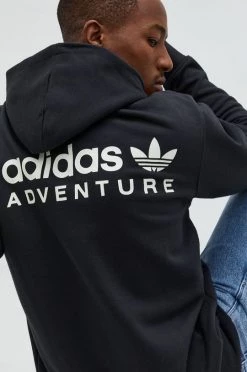Ανδρικά Χωρίς φερμουάρ Βαμβακερή μπλούζα Adidas Originals μαύρο,