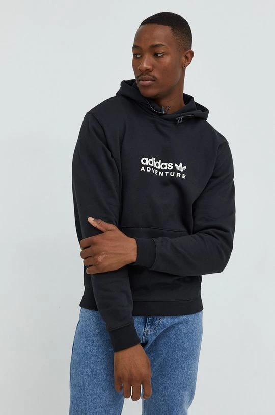 Ανδρικά Χωρίς φερμουάρ Βαμβακερή μπλούζα Adidas Originals μαύρο, - Image 4