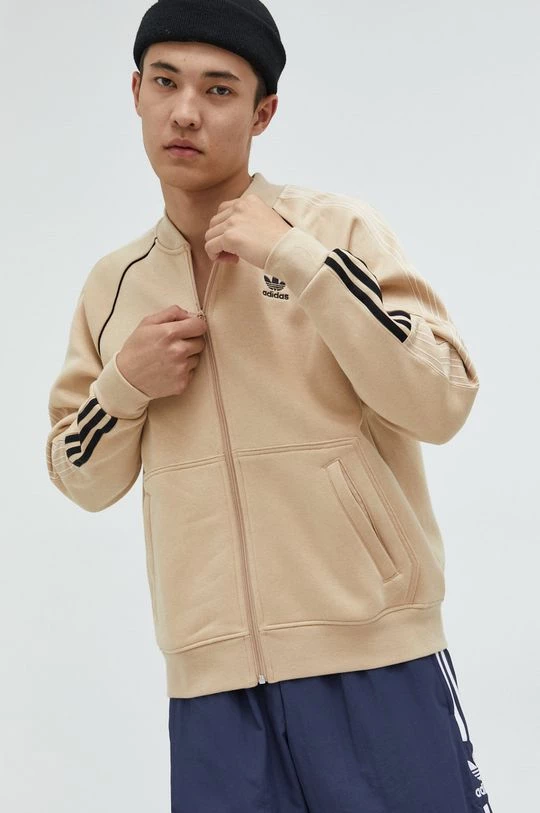 Ανδρικά Με φερμουάρ Μπλούζα Adidas Originals μπεζ, - Image 4