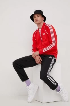 Ανδρικά Με φερμουάρ Μπλούζα Adidas Originals κόκκινο,